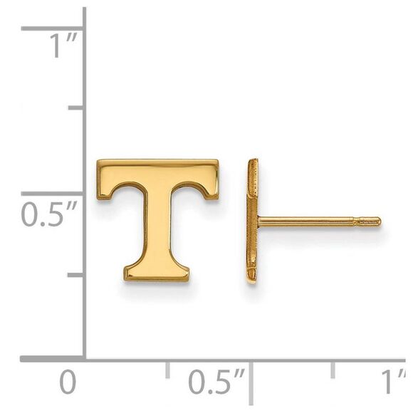 14k Gold Plated Silver Univ. of Tennessee XS (Tiny) Post Earrings - Picture 2 of 3